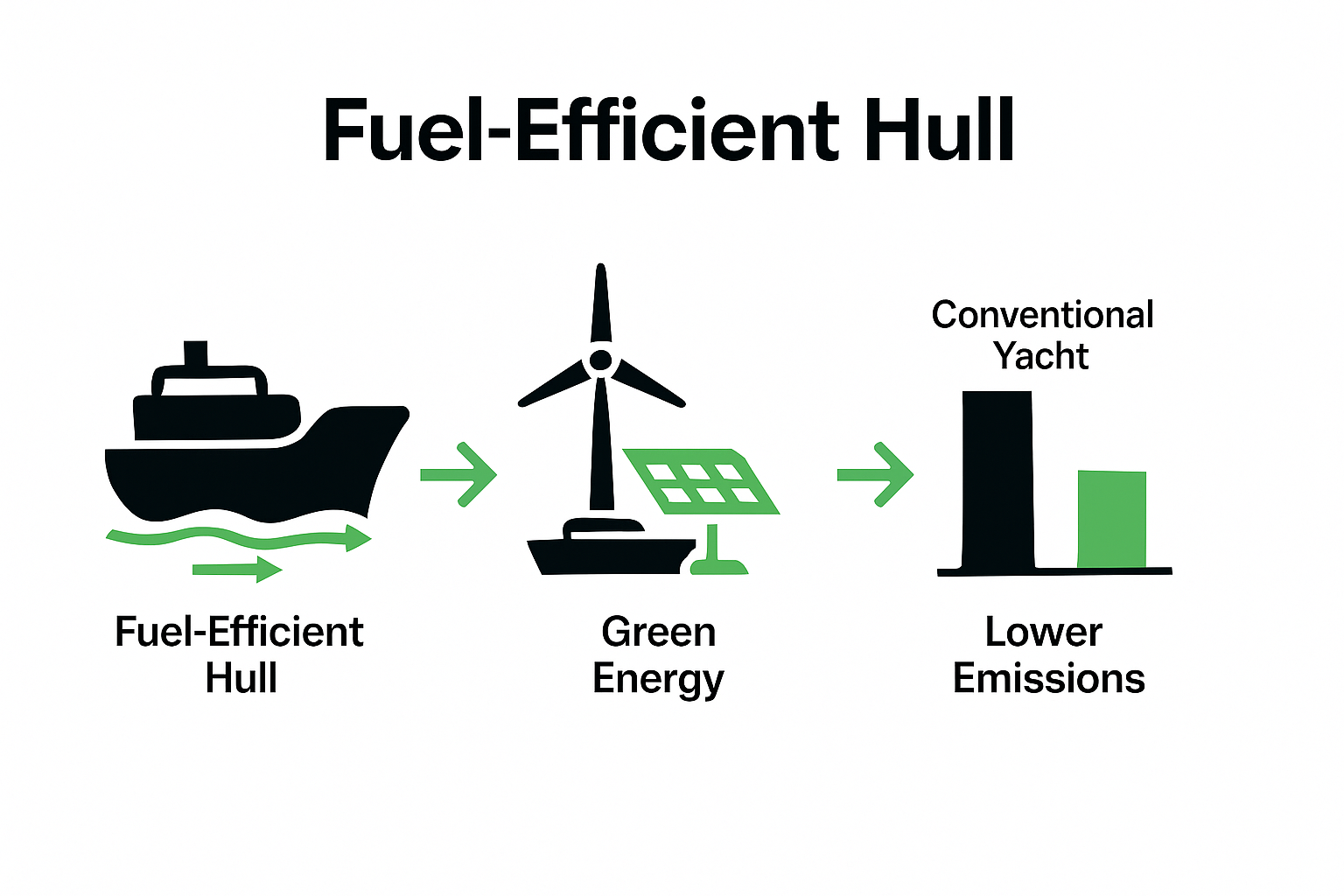 Infographic on sustainable yacht design features