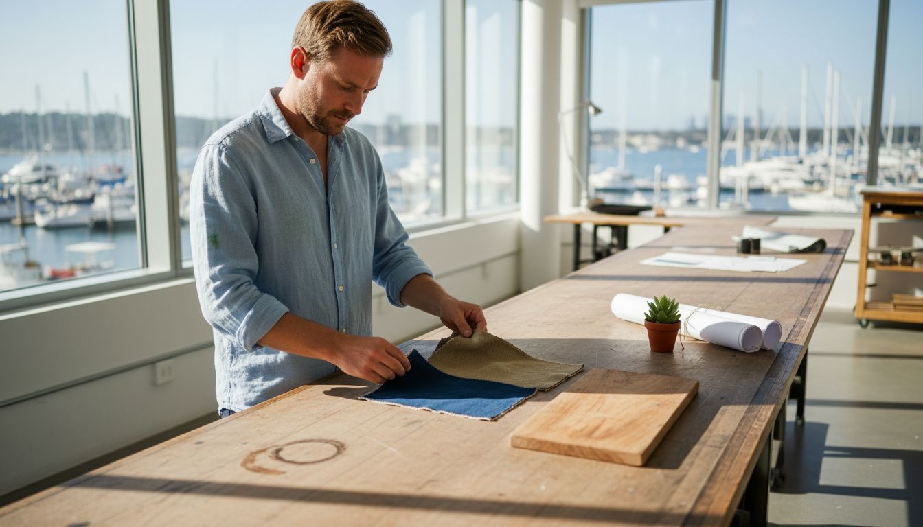 Designer reviews eco yacht interior samples