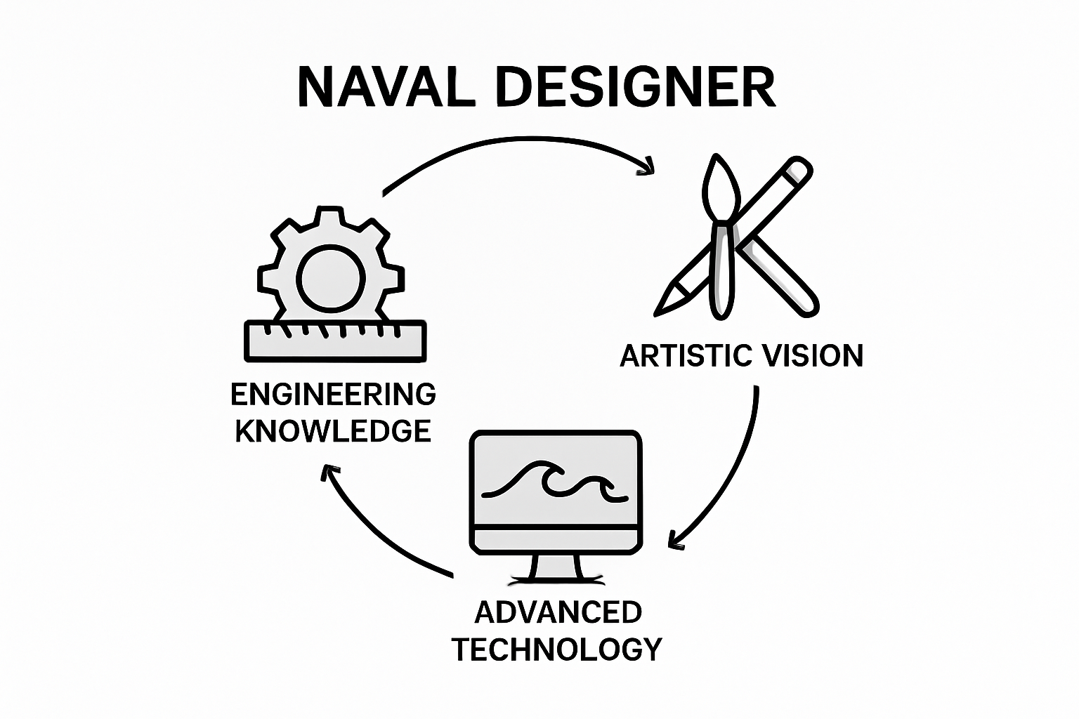 Skills needed for naval project designers infographic