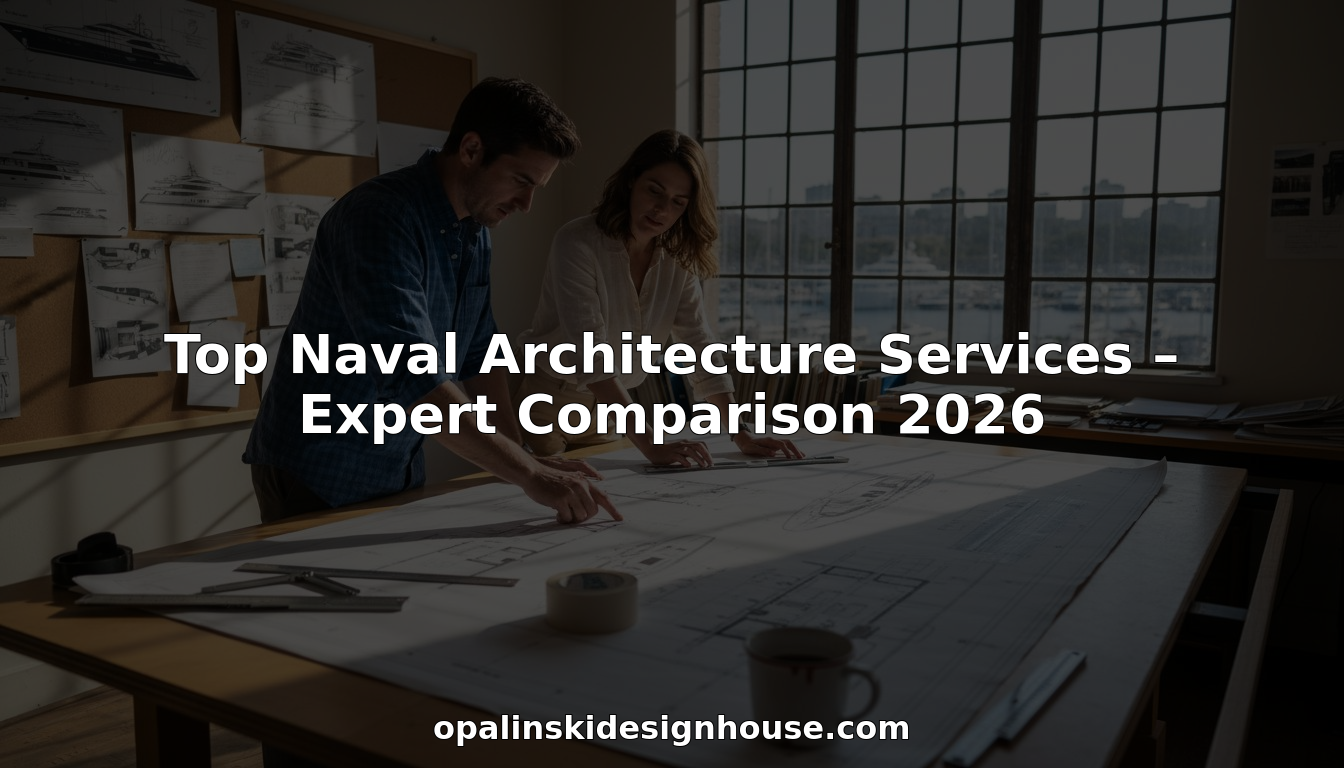 Marine architects reviewing yacht blueprint design