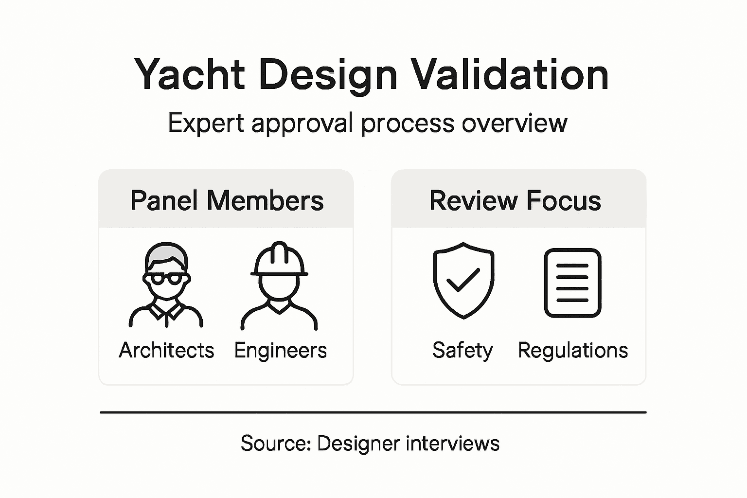 Infographic shows yacht design expert review steps