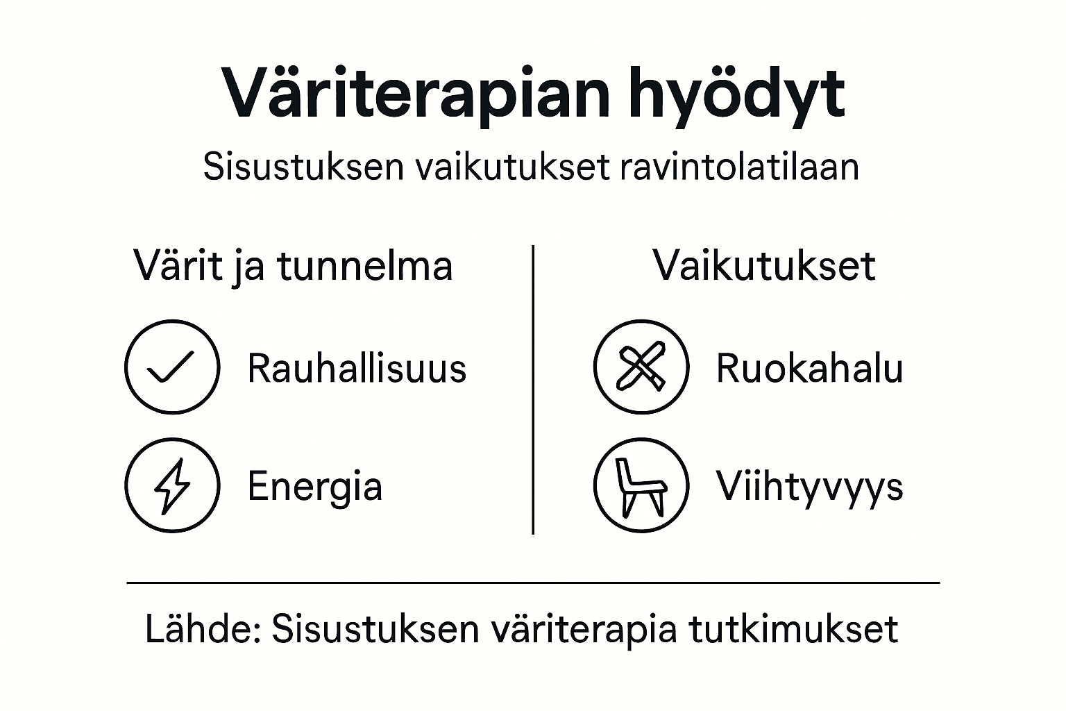 Infograafi: Näin ravintolan värit vaikuttavat asiakkaiden mielialaan