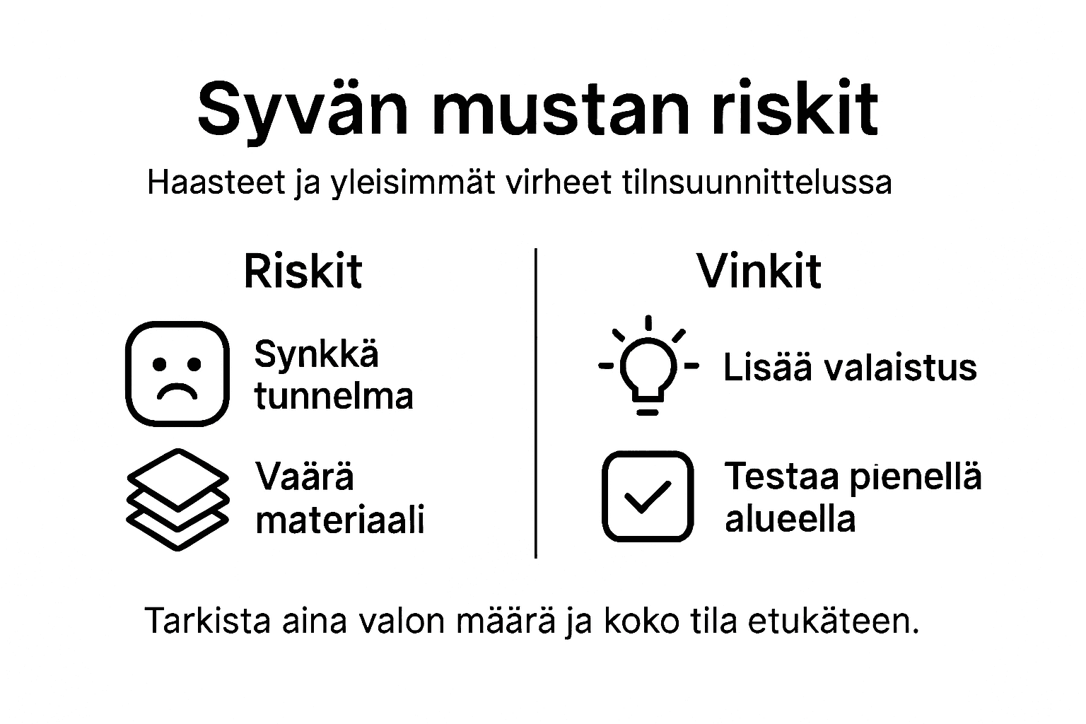 Katsaus syvän mustan mukanaan tuomiin riskeihin ja haasteisiin – infografiikka