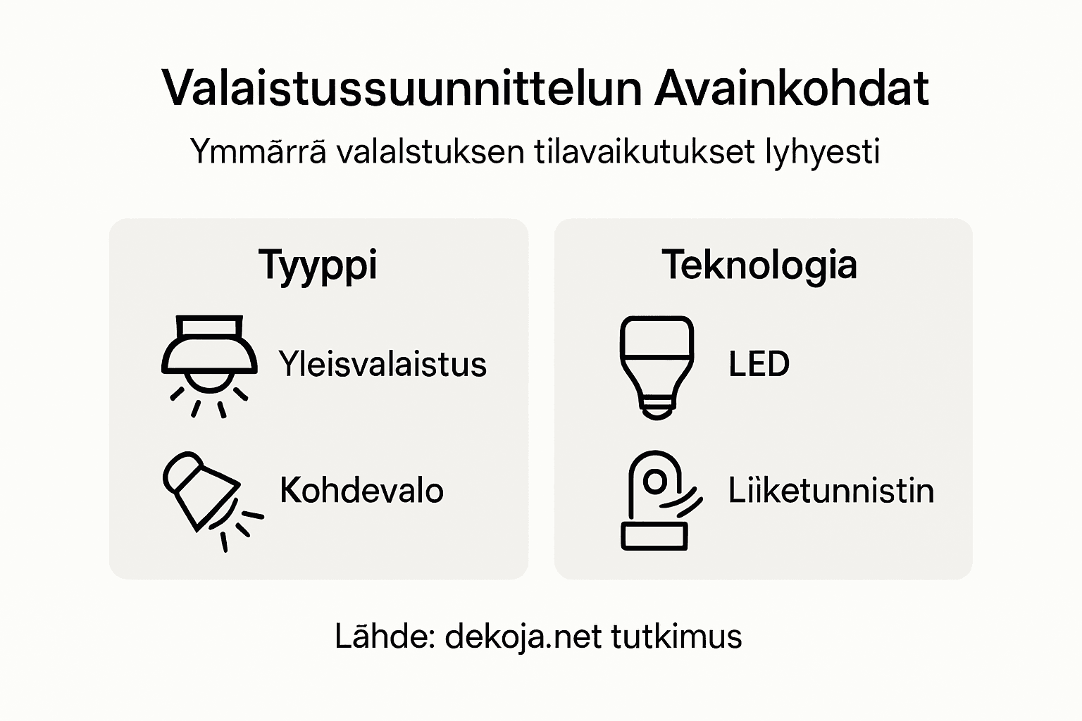 A pictorial overview of the most important aspects of lighting design