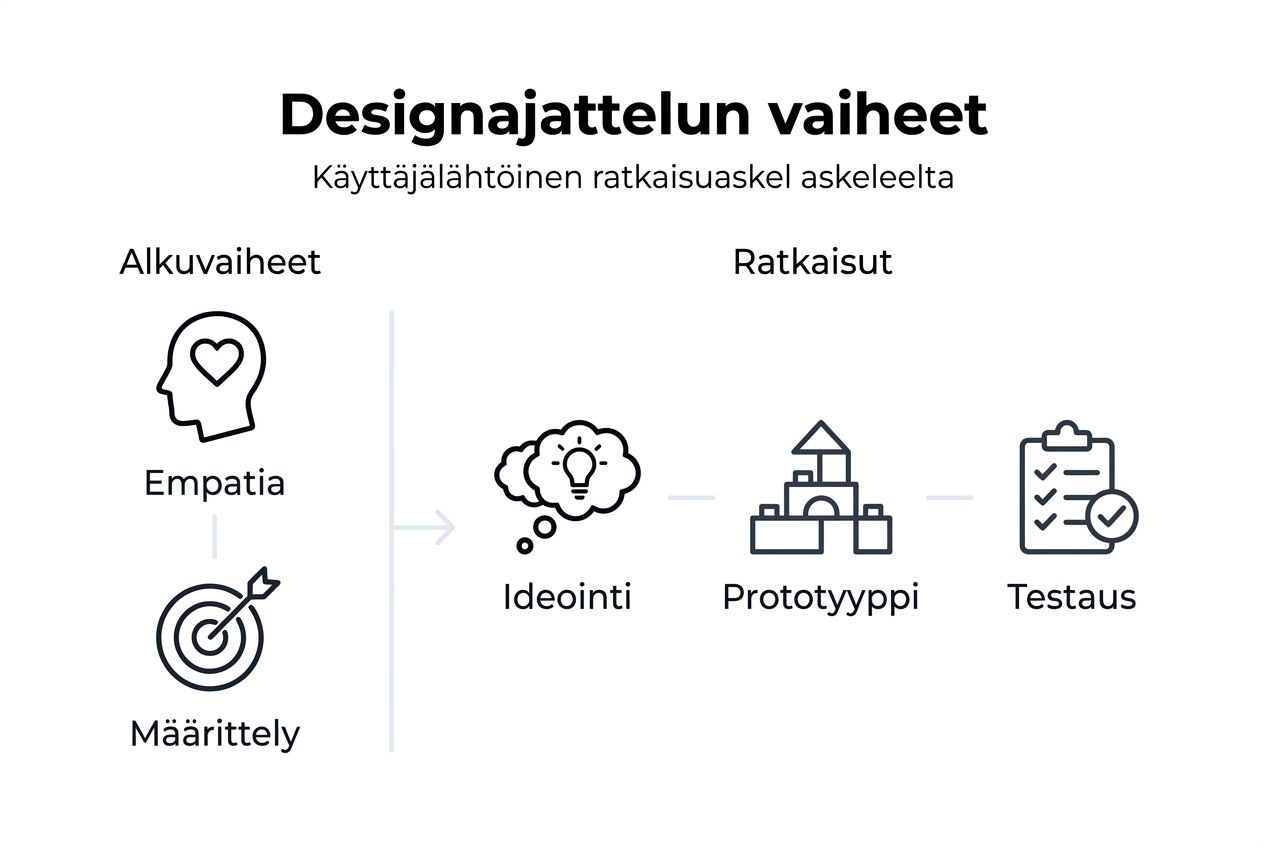 Infographic: Different stages of design thinking