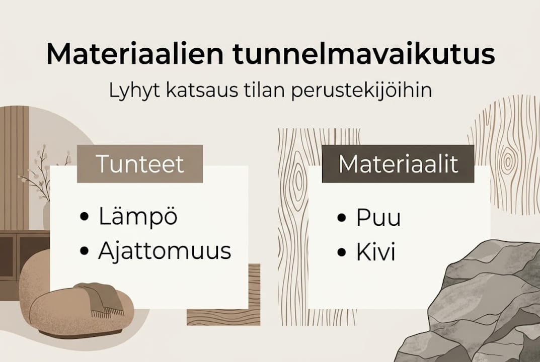 Visuaalinen katsaus tunnelmaa luoviin materiaaleihin