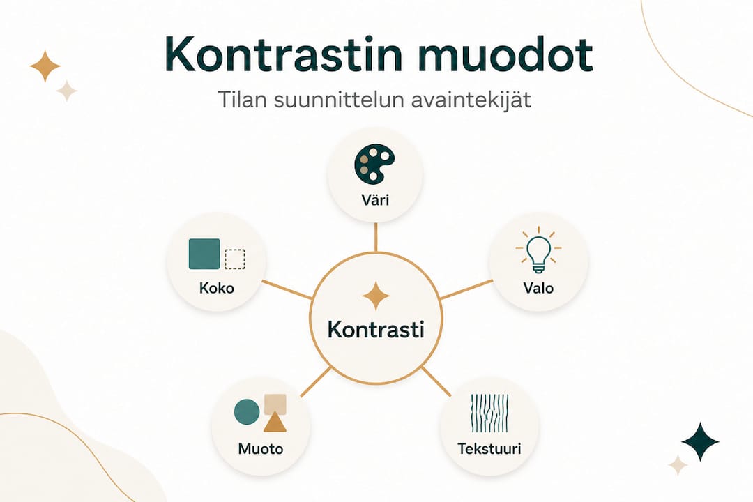 Infograafi: viisi erilaista kontrastin muotoa
