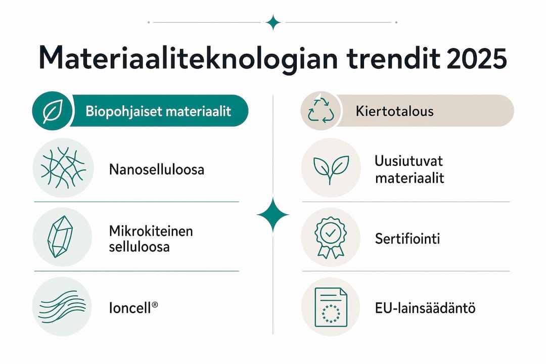 Katsaus materiaaliteknologian tuleviin suuntauksiin vuonna 2025 – infografiikka
