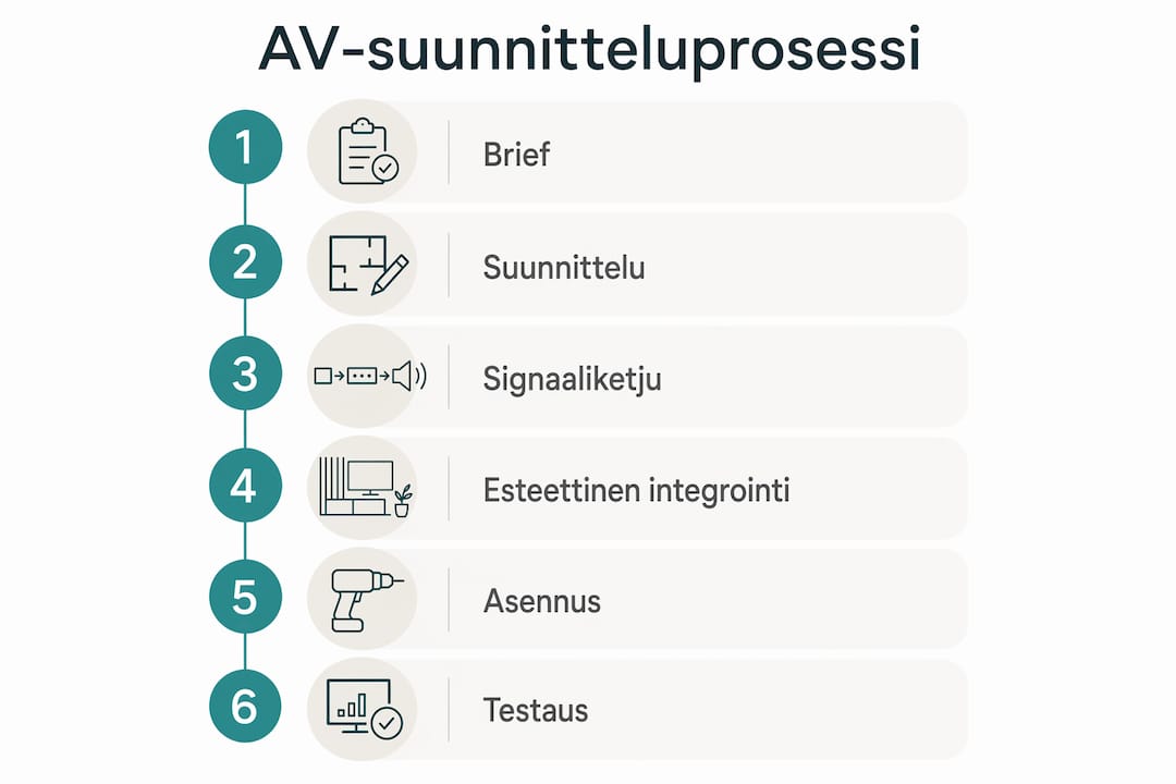 AV-suunnittelun vaiheet kuvina