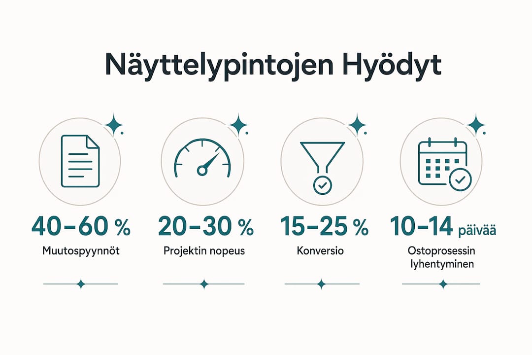 Infograafi: Näyttelyosaston tuomat liiketoiminnan hyödyt