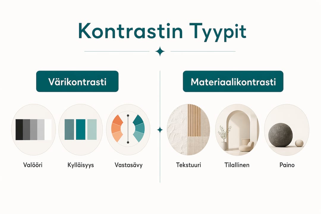Infograafi: kontrastien keskeiset tyypit