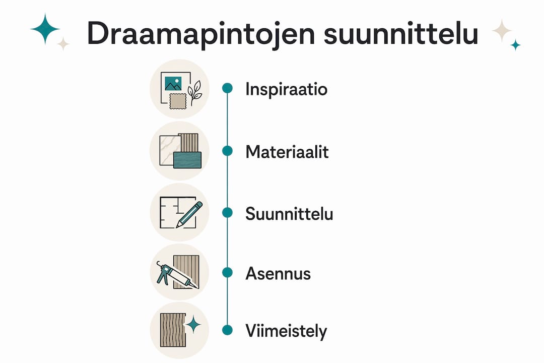 Visualisointi draamapintojen suunnittelun vaiheista