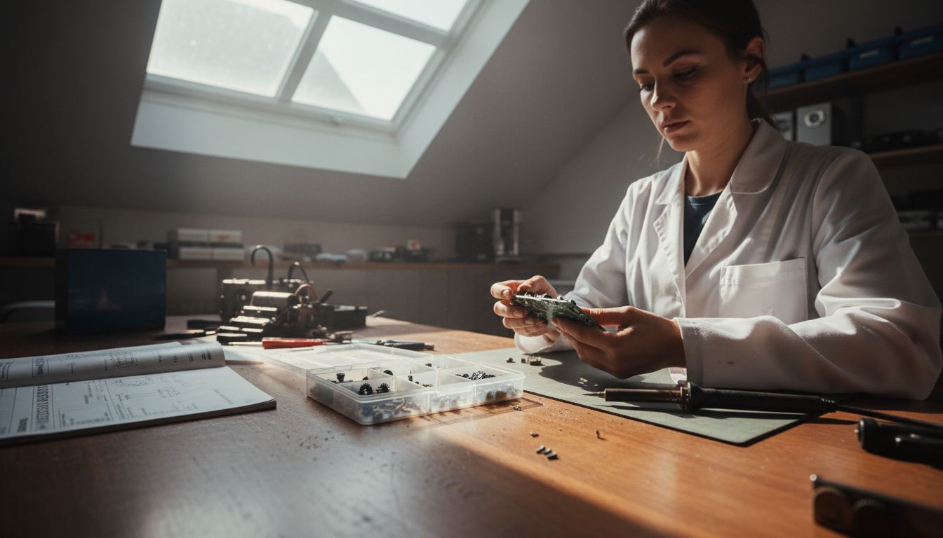 Serwisant sprawdza nową część zamienną do ekspresu Jura