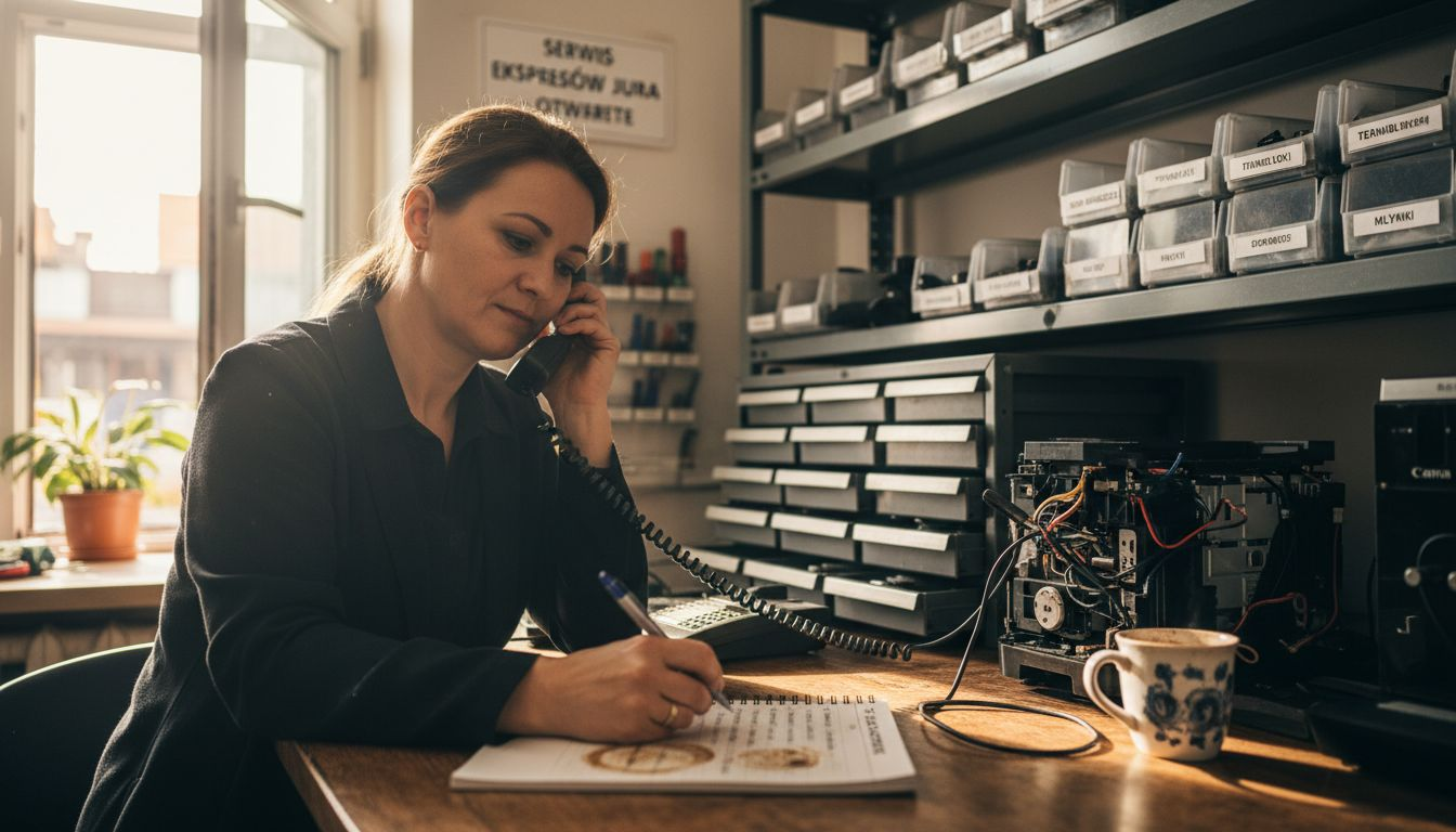 Zespół wsparcia pracujący w centrum serwisowym Jura