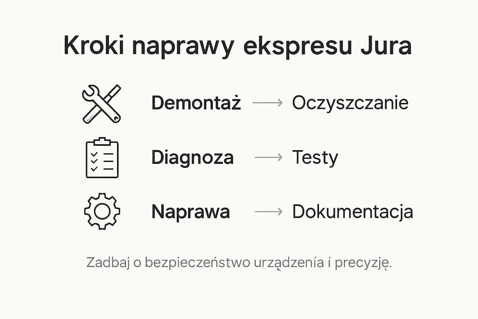 Schemat naprawy ekspresu Jura – krok po kroku