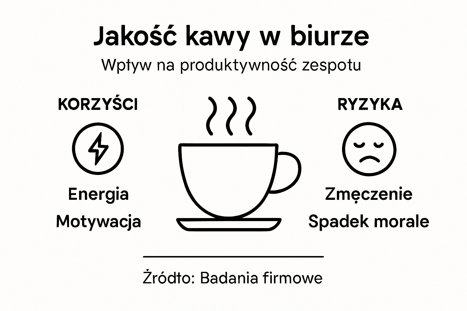 Infografika: wpływ jakości kawy na naszą wydajność