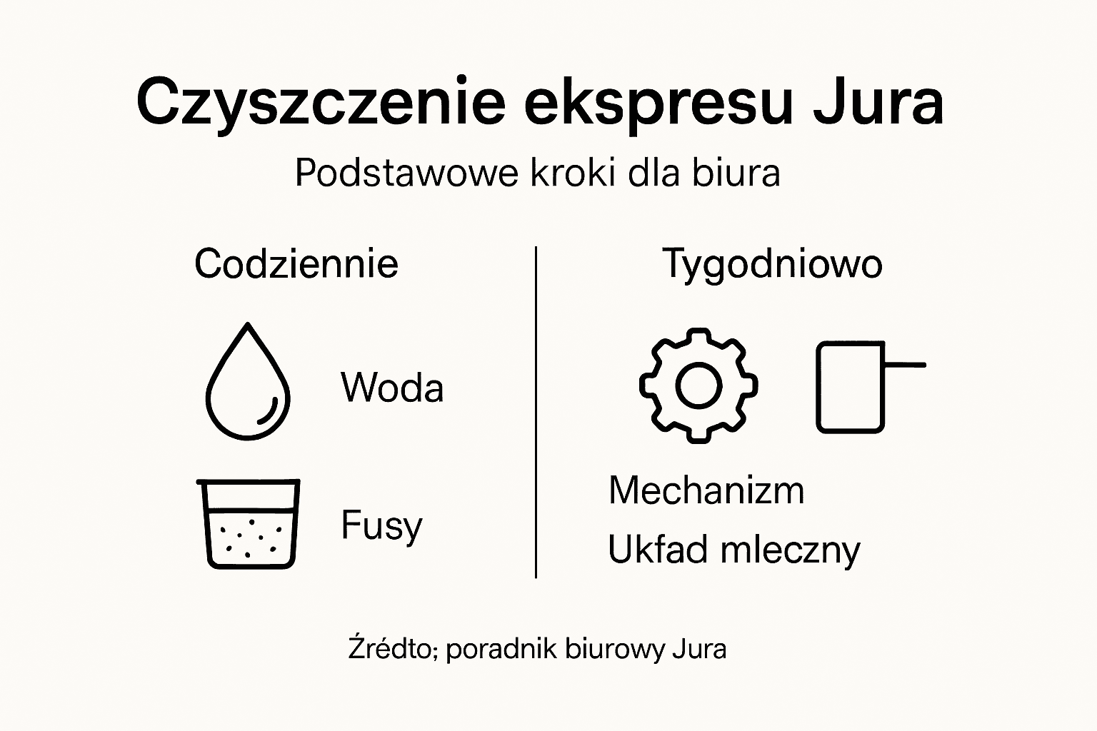 Grafika przedstawiająca najważniejsze etapy sprzątania