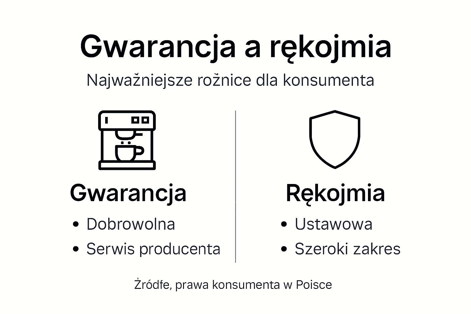 Infografika: czym różni się gwarancja od rękojmi?