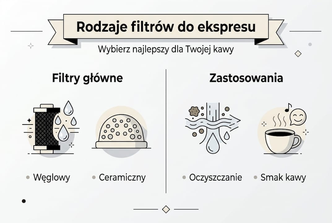 Przejrzysta infografika prezentująca najważniejsze typy filtrów oraz ich praktyczne zastosowania