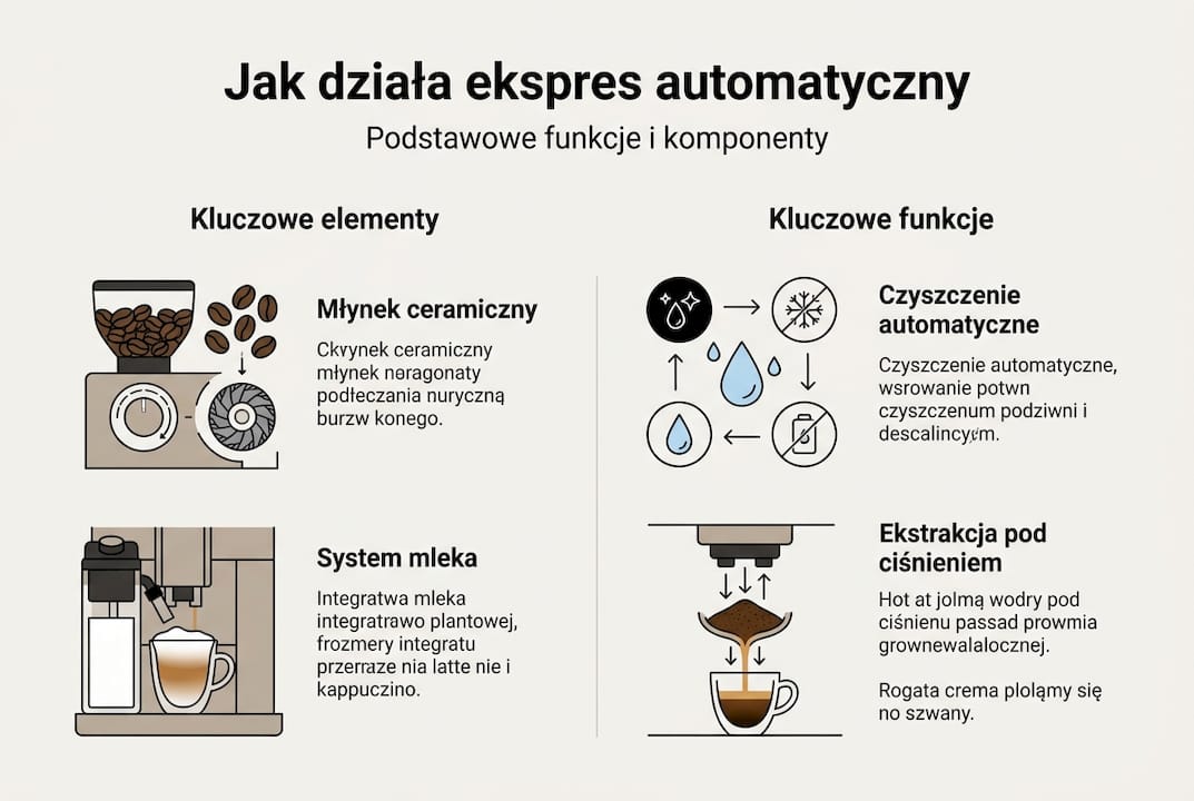 Jak działa ekspres automatyczny – infografika krok po kroku