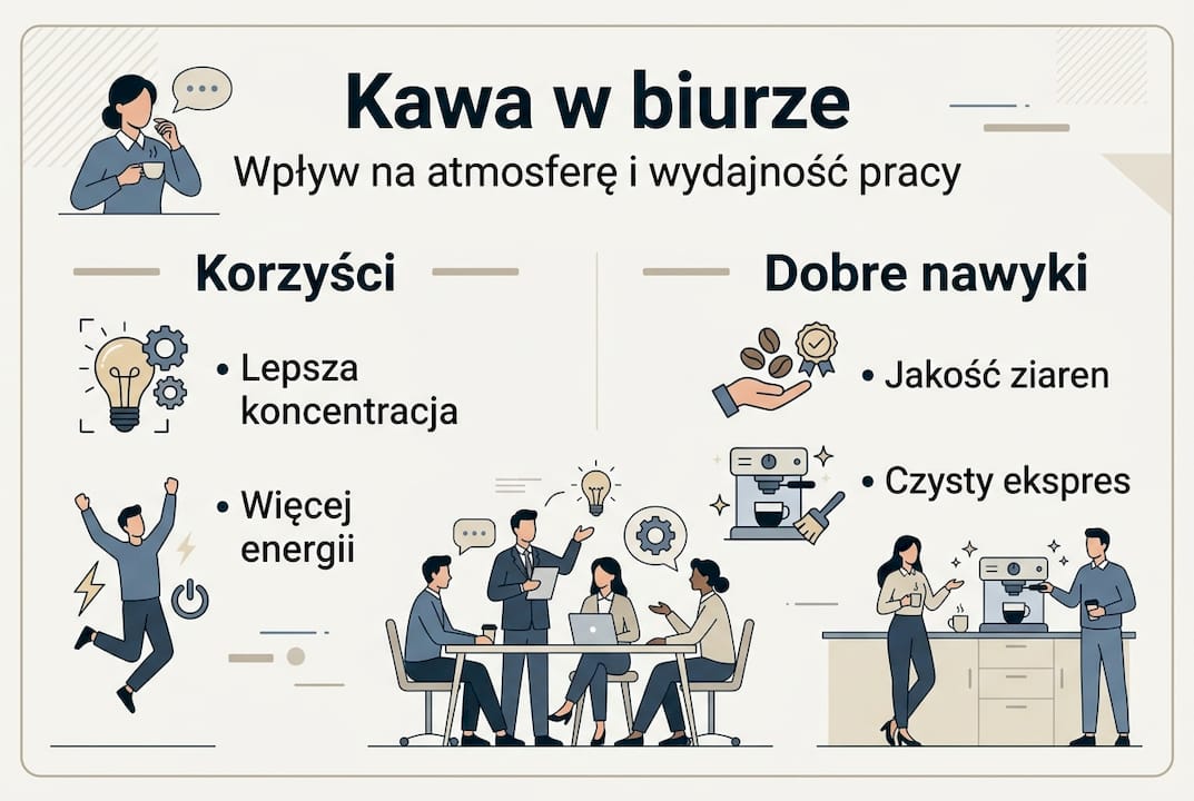 Infografika: Jak kawa wpływa na naszą efektywność w pracy biurowej