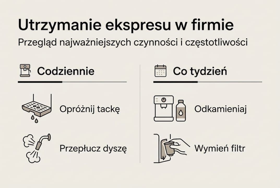 Infografika: Jak dbać o ekspres do kawy w biurze