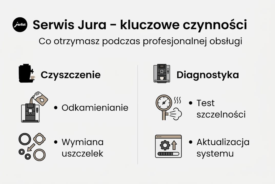 Infografika: co obejmuje serwis ekspresów Jura