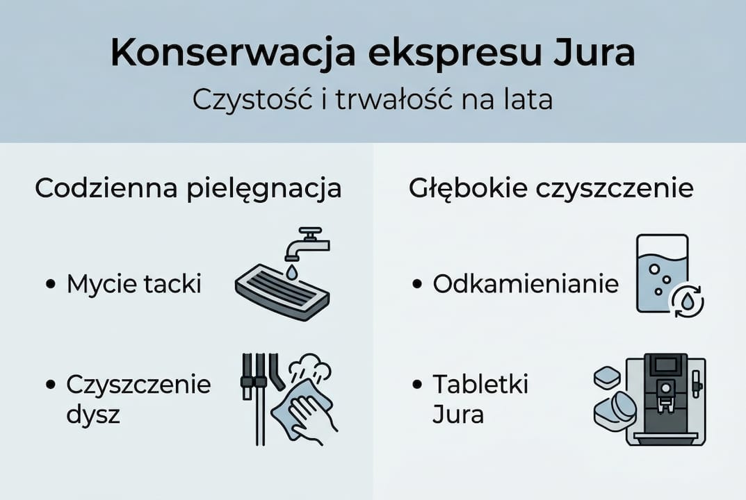 Praktyczny przewodnik w formie infografiki: jak dbać o ekspres Jura, by służył przez lata