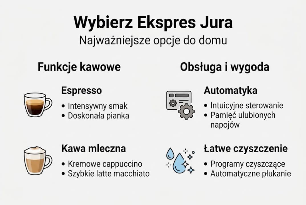 Infografika: najważniejsze możliwości ekspresu Jura