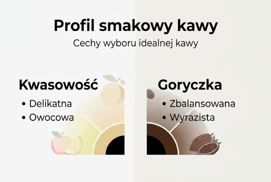 Infografika prezentująca różnorodność smaków kawy