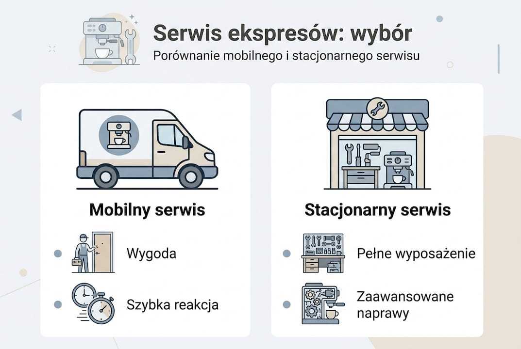 Grafika pokazująca różnice między serwisem mobilnym a stacjonarnym