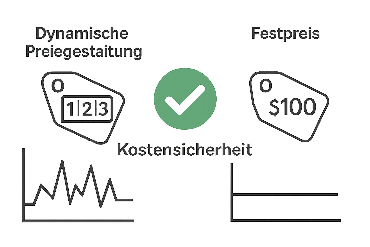Infografik vergleicht Festpreis mit dynamischem Flughafentransfer-Tarif
