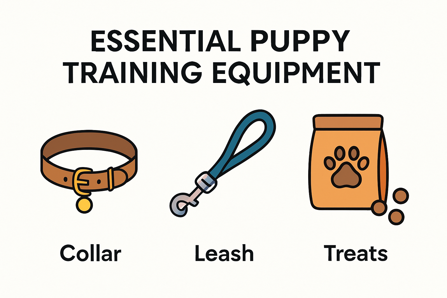 Essential puppy training equipment infographic