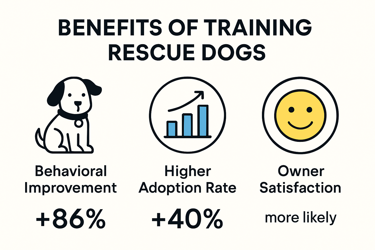 Infographic summarizing benefits of training rescue dogs