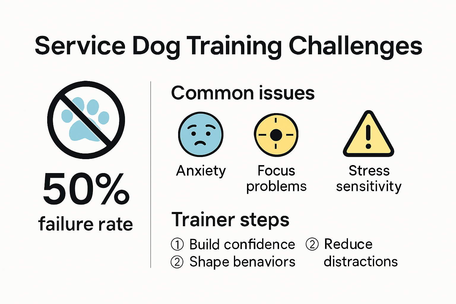 Service dog training psychological challenges infographic