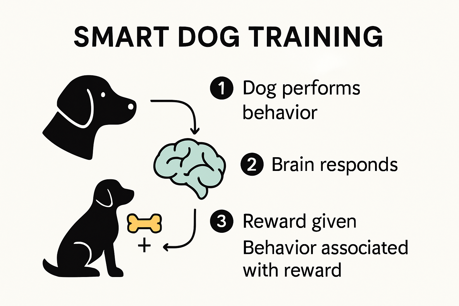 Infographic of canine learning and positive reinforcement steps