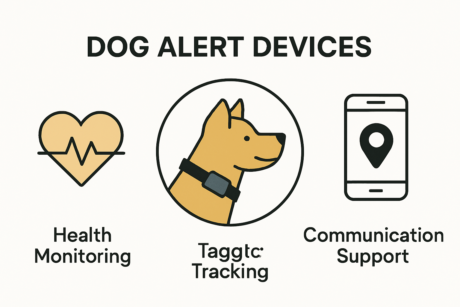 Infographic showing types and benefits of dog alert devices