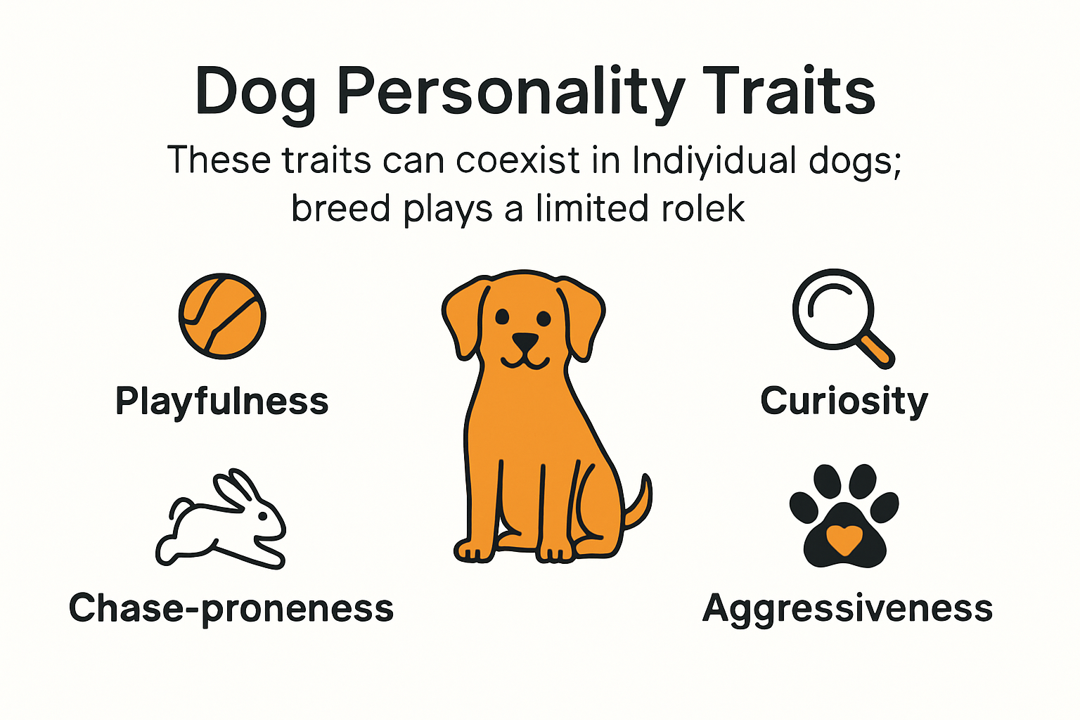 Infographic of five dog personality traits