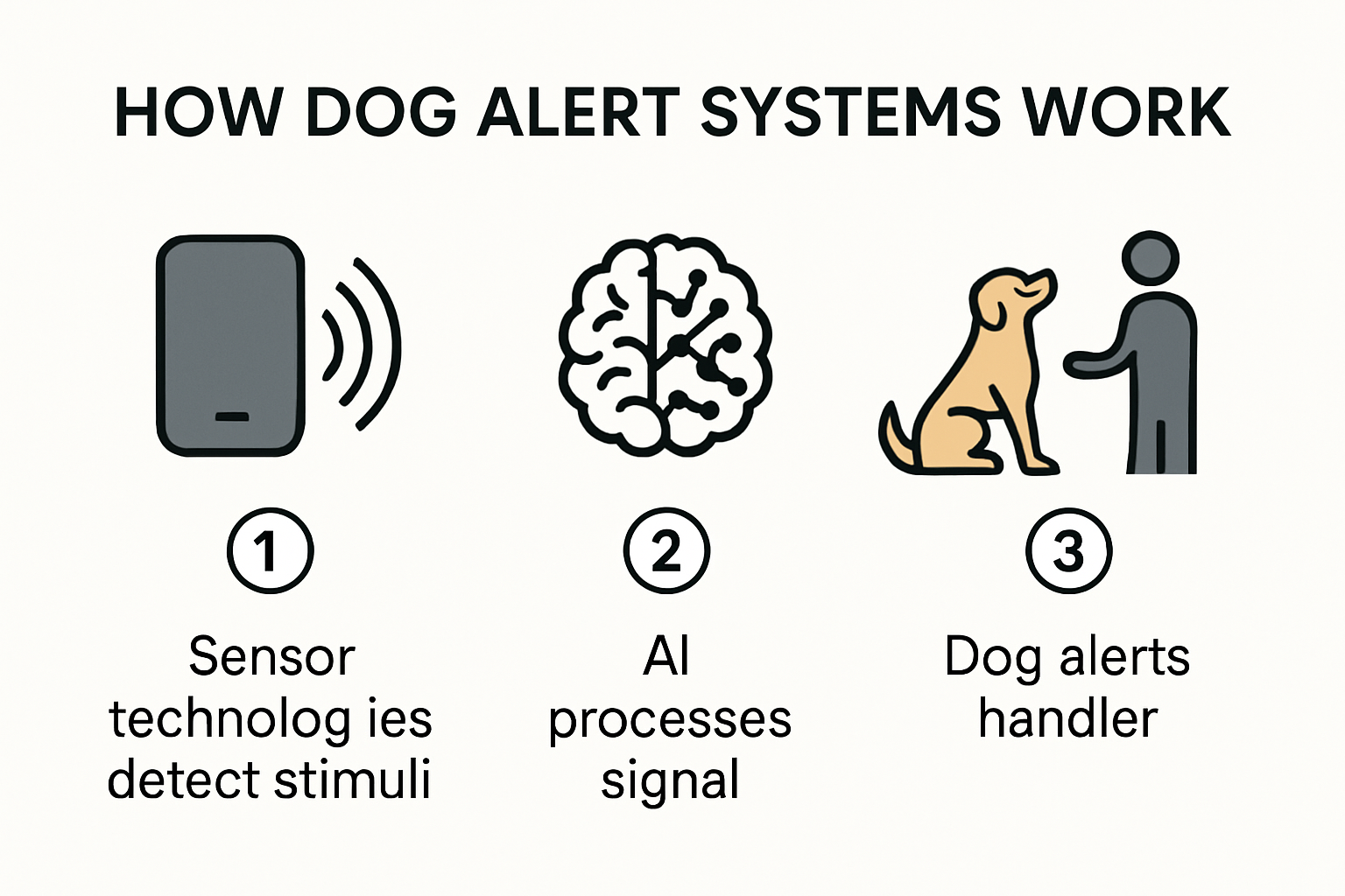 Infographic showing how dog alert systems operate