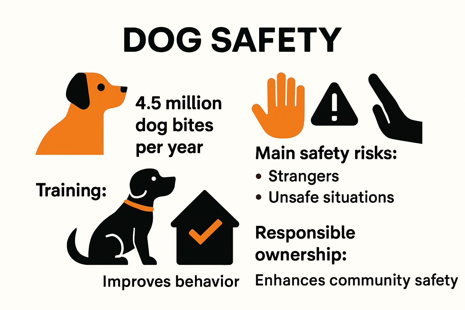 Infographic showing dog safety statistics and best practices