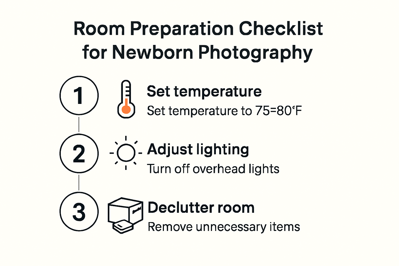 Checklist for preparing a room for newborn photography