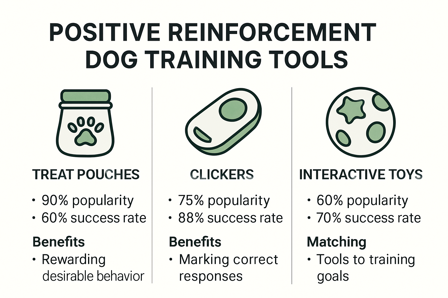 Infographic comparing dog training tools and effectiveness
