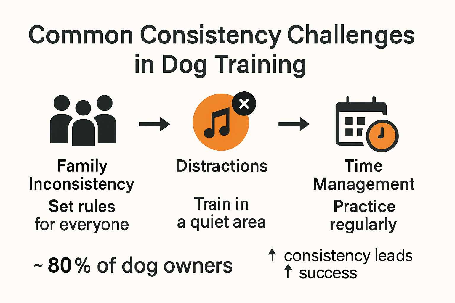 Dog training consistency challenges and solutions infographic
