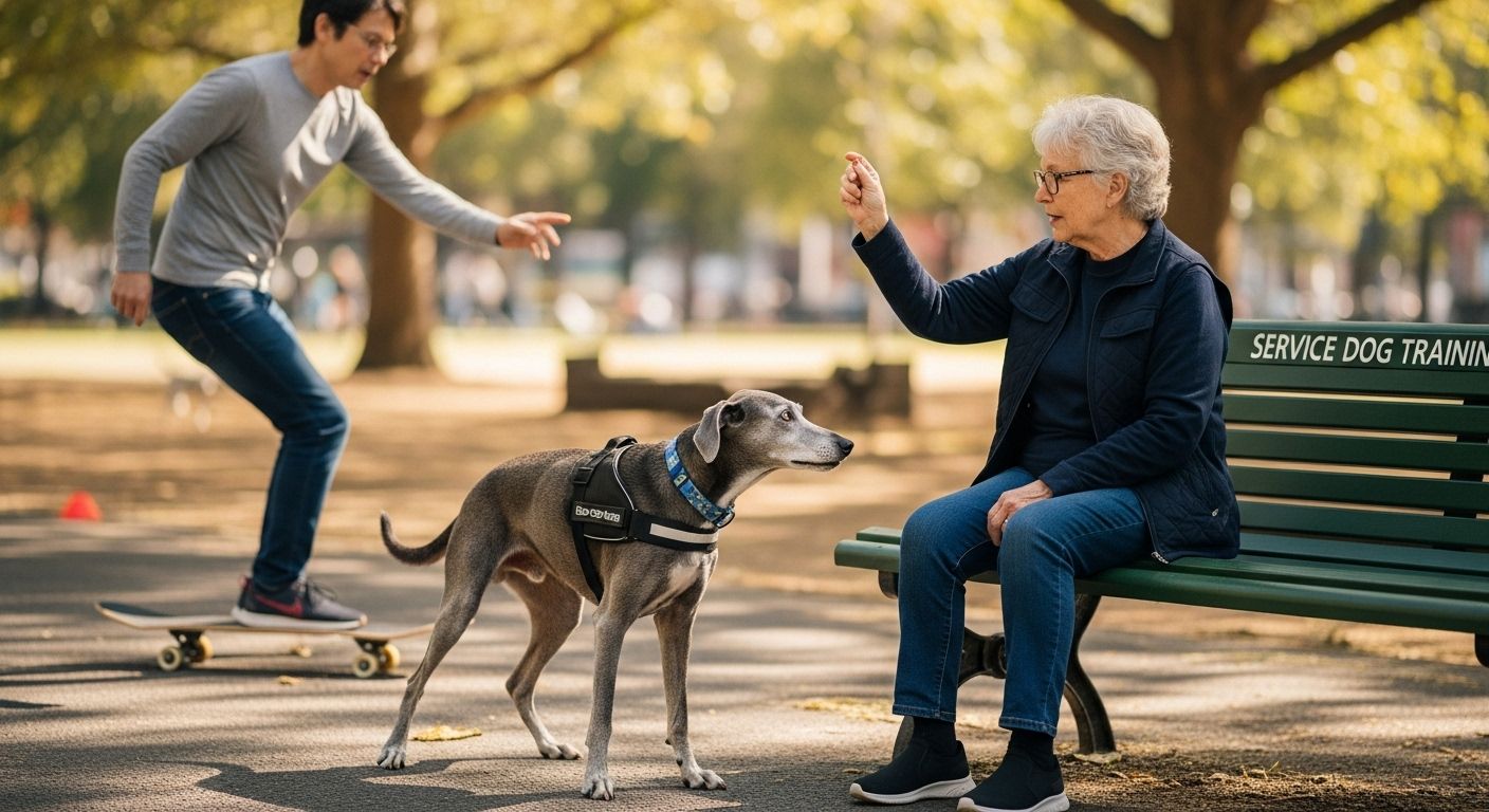 senior dog training outdoor