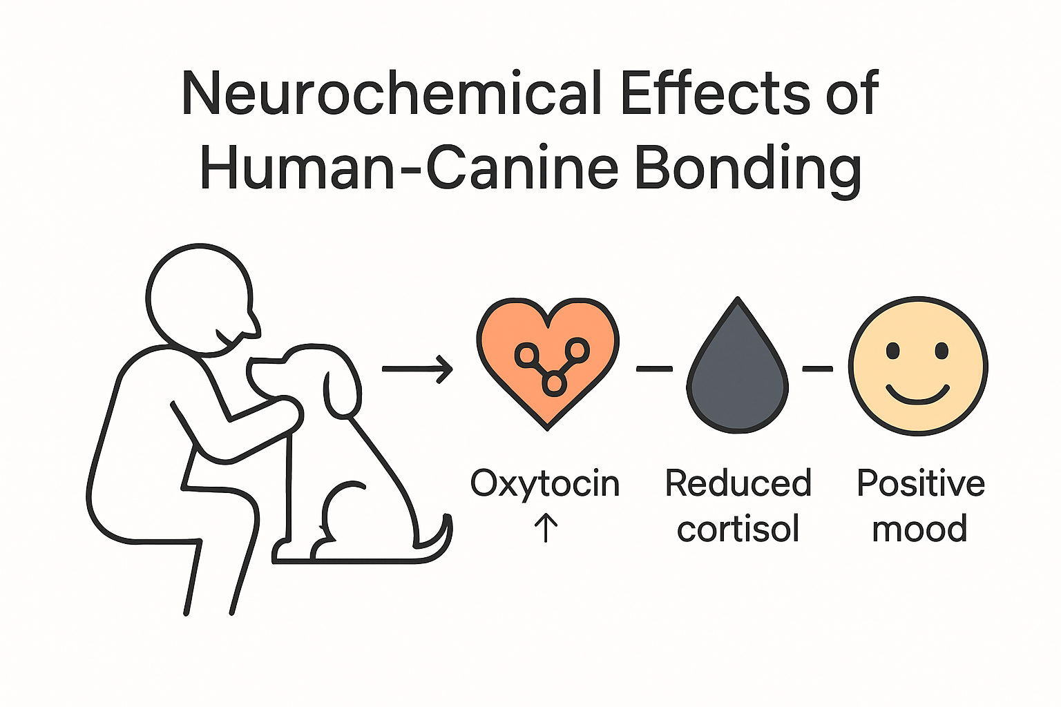 Infographic explaining how dogs help reduce stress and improve emotional health