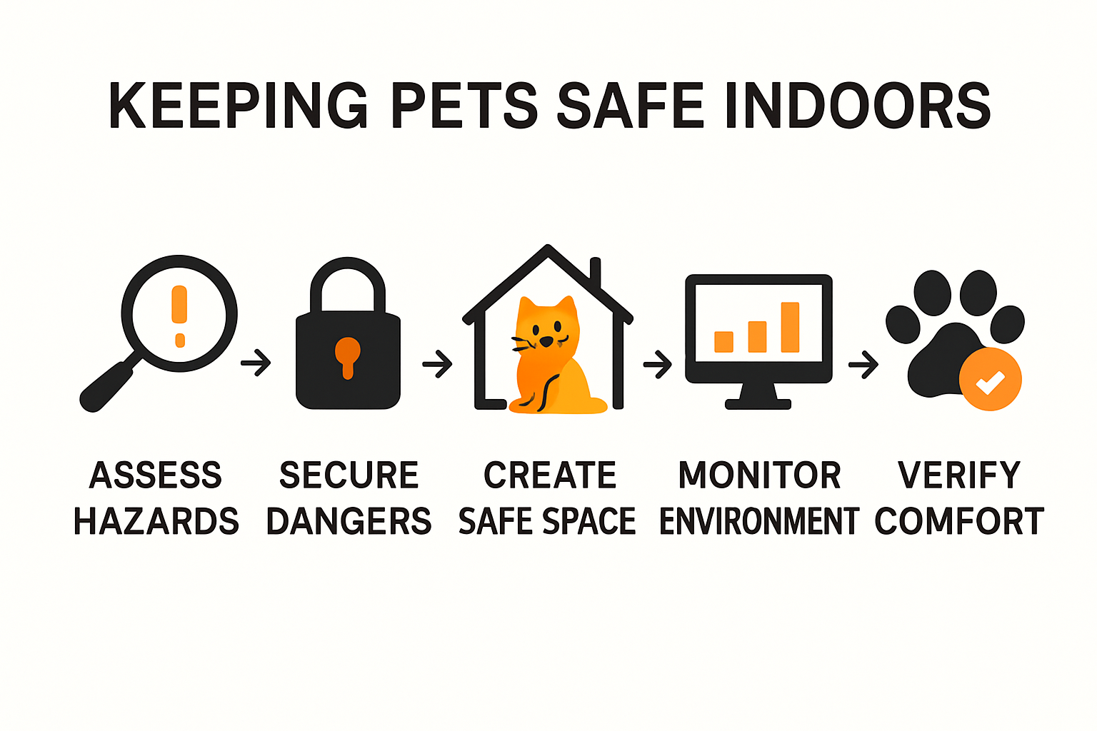 Five step pet indoor safety infographic