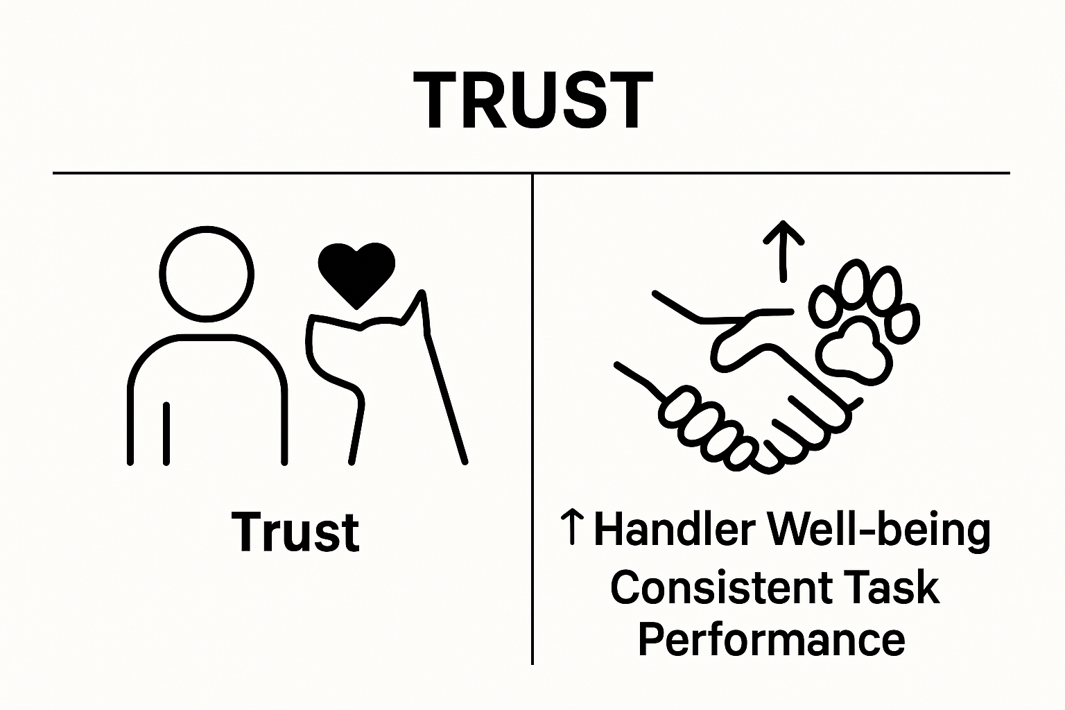 Infographic showing trust enhancing service dog partnership