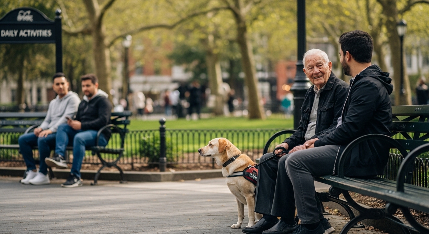 senior service dog outdoor