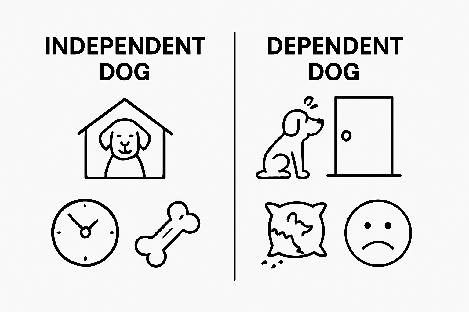 Comparison of independent and dependent dog behaviors