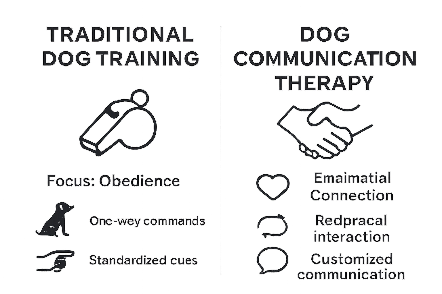 Traditional training vs dog communication therapy comparison